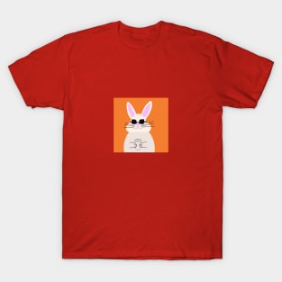 Cool bunny drinking coffee T-Shirt